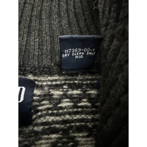 VTG GAP Unisex Sweater 2X Shetland Wool Fair Isle Mock Neck Collar - Picture 4 of 5